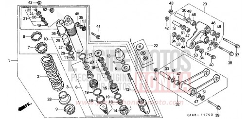 KISSEN, HINTEN (4) CR250RJ de 1988